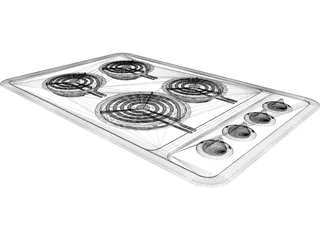 Stove Top 3D Model preview