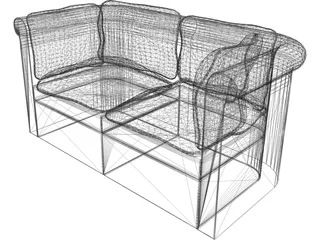 Couch Traditional 3D Model preview