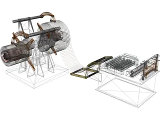 Double Supply Line 3D Model preview
