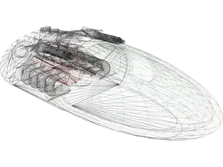 Futuristic Air Car 3D Model preview
