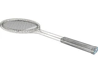 Tennis Racket Vintage 3D Model preview