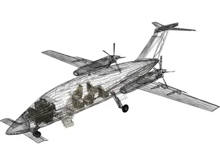 Piaggio P180 Avanti 3D Model preview