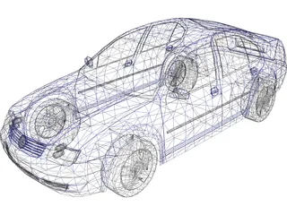 Volkswagen Bora 3D Model preview