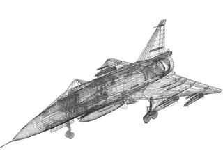 SAAB AJ-37 Viggen 3D Model preview