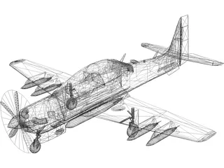 Embraer EMB 314 Super Tucano 3D Model preview