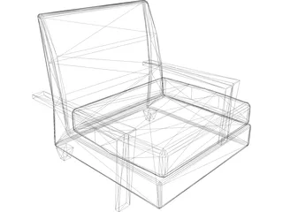 Chair with Arms 3D Model preview