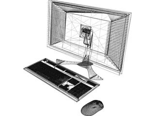 Monitor, Keyboard and Mouse 3D Model preview