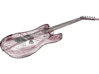 Guitar Kramer Baretta Van Halen 3D Model preview