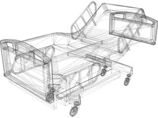 Bed Hospital Incline 3D Model preview