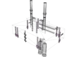 Power Station 3D Model preview