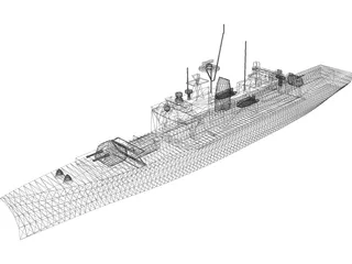 Oslo Class Frigate 3D Model preview