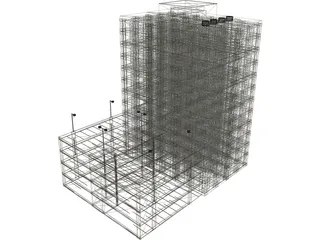 Building Mid-Rise and Parking 3D Model preview