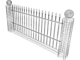 Spiked Wall 3D Model preview