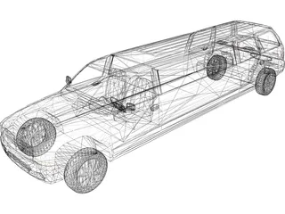Dodge Durango Limo 3D Model preview
