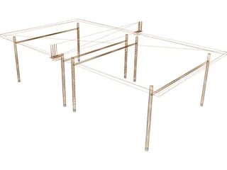 Pinpong Table 3D Model preview