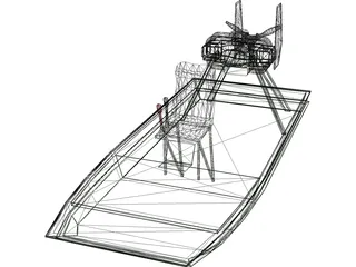 Swamp Boat 3D Model preview