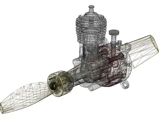Airplane Model Engine 3D Model preview
