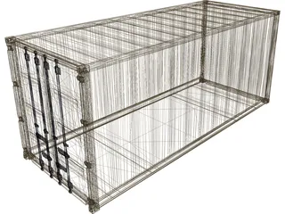 Container 20ft Shipping 3D Model preview