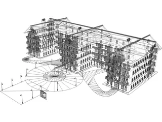 Hotel Classic Countryside 3D Model preview