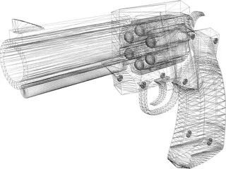 Police Model .38 Special Revolver Pistol 3D Model preview