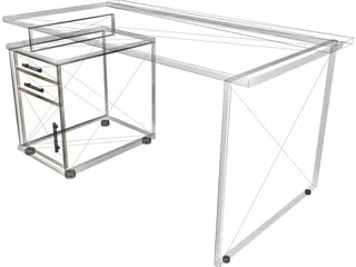 Black Desk 3D Model preview