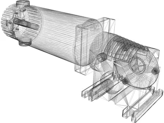 DC Gearmotor 3D Model preview