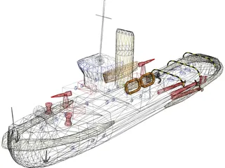 Small Boat 3D Model preview