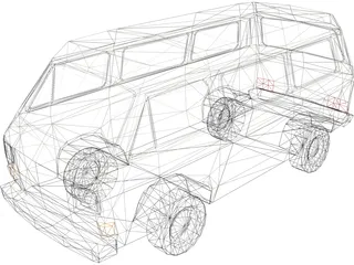 Volkswagen Bus 3D Model preview