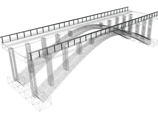 Concrete Bridge 3D Model preview