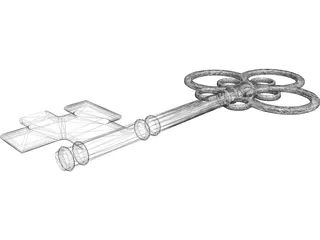 Medieval Key 3D Model preview