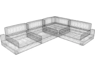Couch Sectional Modern 3D Model preview