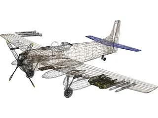 Douglas A-1 Skyraider 3D Model preview