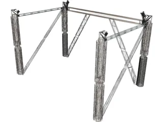 Skyscraper Metal Construction Core 3D Model preview