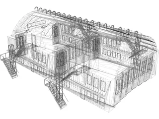 Aircraft Shelter 3D Model preview