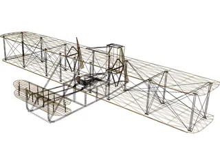 Wright Brothers Plane 3D Model preview