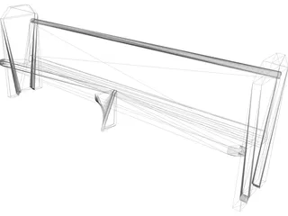 Church Pew Simple 3D Model preview