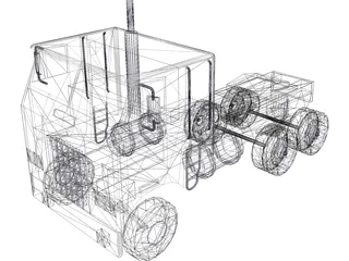 Semi Truck 3D Model preview