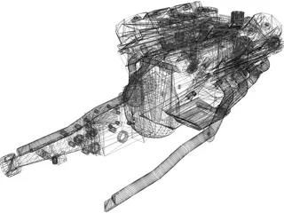 Ford Mustang Engine 3D Model preview