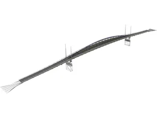 Pedestrian Bridge 3D Model preview