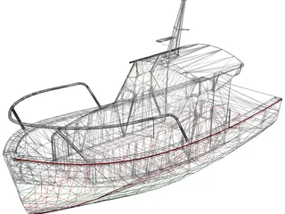 Boat Fishing 3D Model preview