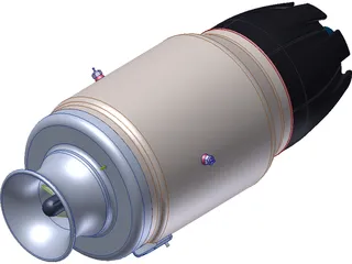 Turbine Engine Plane 3D Model preview