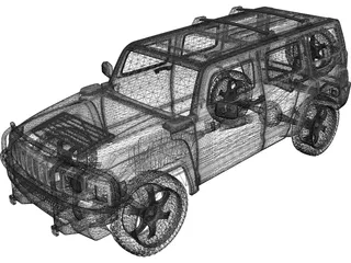 Hummer H3 3D Model preview