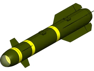 Hellfire Missile 3D Model preview