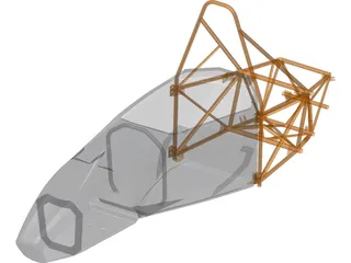 Formula SAE Monocoque and Frame 3D Model preview