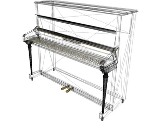 Upright Piano 3D Model preview