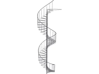 Spiral Stairs 3D Model preview