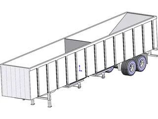 Hopper Bottom Trailer 3D Model preview