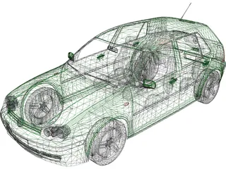 Volkswagen Golf IV (5 doors) 3D Model preview