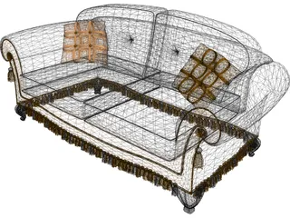 Sofa Classic Design 3D Model preview