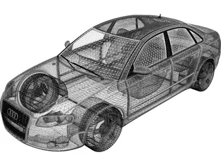 Audi A4 Saloon (2007) 3D Model preview